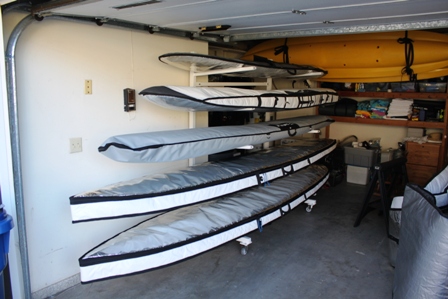 another view of an SUP Board storage rack