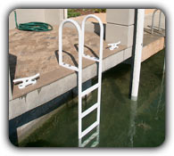 picture of a fixed ladder attached to a dock