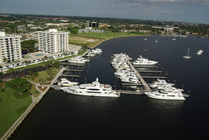 aerial view of Old Port Cove Marina with Technomarine docks